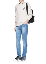 Figure View -Click To Enlarge Skull embroidery sweatshirt