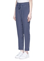 Front View -Click To Enlarge 'Handley' stripe silk drawstring track pants