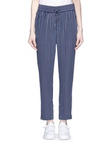 Main View -Click To Enlarge 'Handley' stripe silk drawstring track pants
