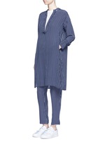 Figure View -Click To Enlarge 'Handley' stripe silk drawstring track pants