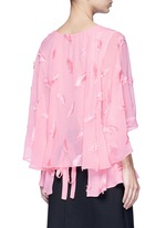 Back View -Click To Enlarge Feather embroidery batwing cape top