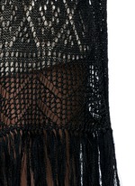 Detail View -Click To Enlarge Open front tassel eyelet knit vest
