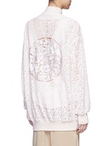 Back View -Click To Enlarge 'Simone' embroidered rebrode lace bomber jacket
