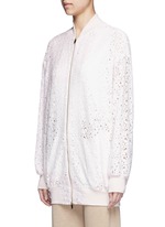 Front View -Click To Enlarge 'Simone' embroidered rebrode lace bomber jacket