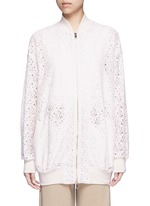 Main View -Click To Enlarge 'Simone' embroidered rebrode lace bomber jacket