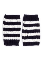 Main View -Click To Enlarge Stripe wool knit fingerless gloves