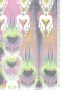 Detail View -Click To Enlarge 'Onirico' peacock feather print silk scarf