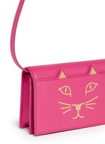 Detail View -Click To Enlarge 'Feline' leather crossbody purse