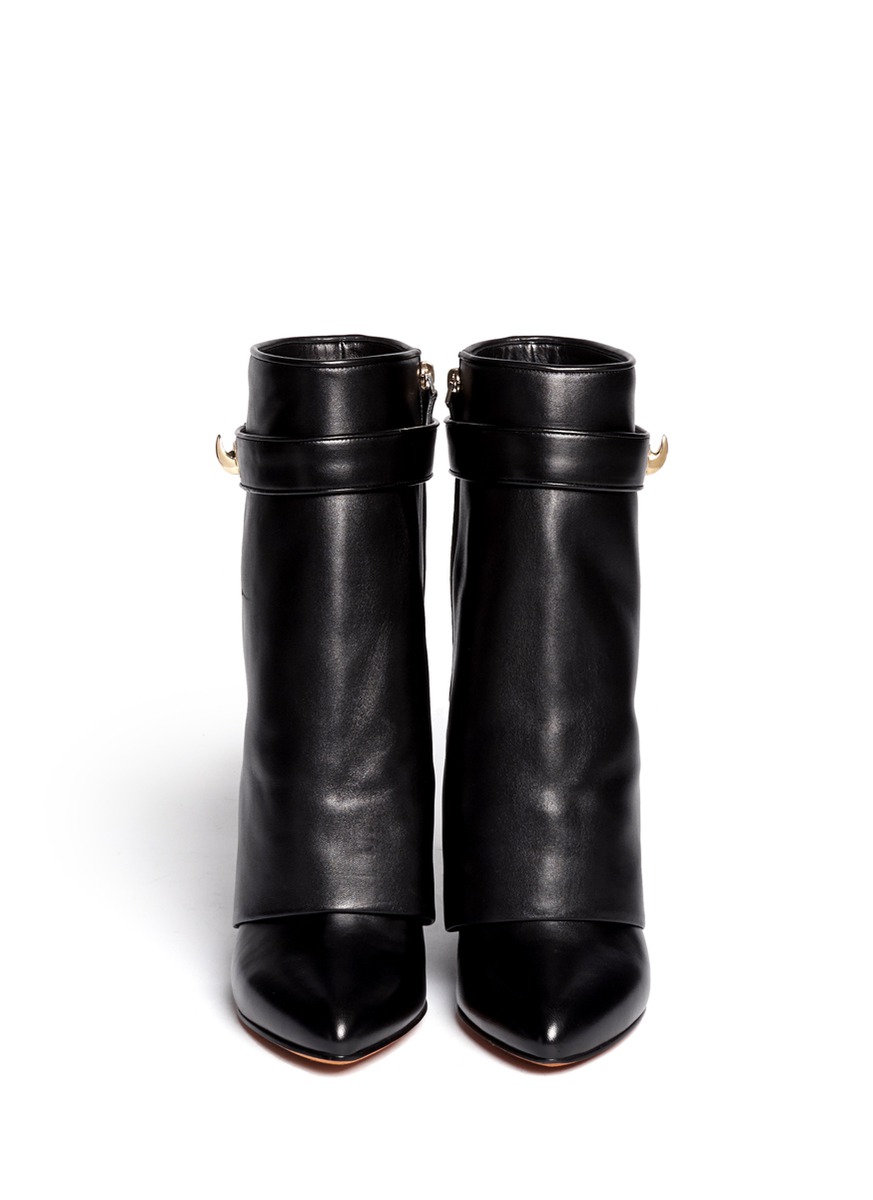 givenchy shark lock leather ankle boots