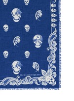 Detail View -Click To Enlarge Paisley skull modal-silk scarf