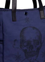 Detail View -Click To Enlarge Skull tattoo print canvas tote bag