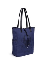 Front View -Click To Enlarge Skull tattoo print canvas tote bag