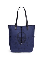 Main View -Click To Enlarge Skull tattoo print canvas tote bag
