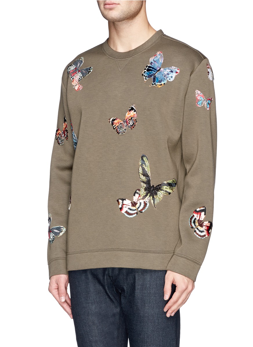 Tall City Delivery >> VALENTINO - Butterfly embroidered sweatshirt | Green ... Tall City Delivery >> VALENTINO - Butterfly embroidered sweatshirt | Green ...