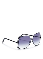 Figure View -Click To Enlarge Halo frame oversize metal sunglasses