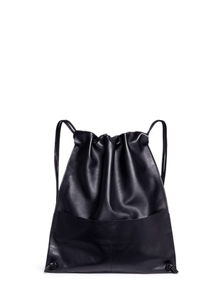 A-ESQUE 'DRAW PACK 01' LEATHER DRAWSTRING BACKPACK