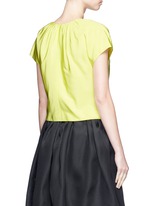 Back View -Click To Enlarge Pleat squared neck silk twill top