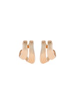 Main View -Click To Enlarge 'Stream Lines' 18k rose gold double hoop earrings