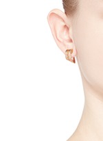 Figure View -Click To Enlarge 'Stream Lines' 18k rose gold double hoop earrings