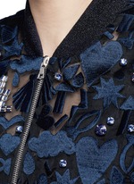 Detail View -Click To Enlarge 'Stencil Cut' embellished Charlotte bomber jacket