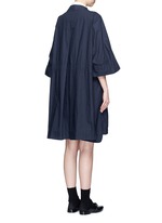 Back View -Click To Enlarge Embellished collar long cotton jacket