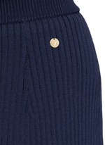 Detail View -Click To Enlarge Stripe hem back split knit pencil skirt
