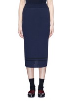 Main View -Click To Enlarge Stripe hem back split knit pencil skirt