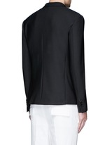 Back View -Click To Enlarge Peak lapel stretch gabardine skinny fit blazer