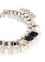 Detail View -Click To Enlarge 'True Innocence' faux pearl crystal chain bracelet