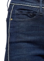 Detail View -Click To Enlarge 'Le Capri' piped cotton blend wide leg jeans