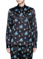 Main View -Click To Enlarge Fringed flower print shirt