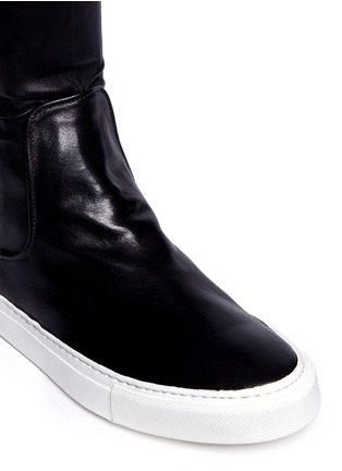 Click To Zoom Eugène Riconneaus - 'E-High' stripe leather thigh high sneaker boots