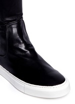 Detail View -Click To Enlarge 'E-High' stripe leather thigh high sneaker boots