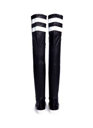 Click To Zoom Eugène Riconneaus - 'E-High' stripe leather thigh high sneaker boots