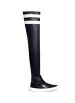 Main View -Click To Enlarge 'E-High' stripe leather thigh high sneaker boots