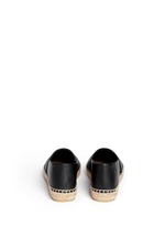 Back View -Click To Enlarge Embossed tiger head leather espadrille slip-ons