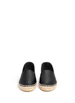 Front View -Click To Enlarge Embossed tiger head leather espadrille slip-ons