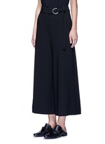 Front View -Click To Enlarge Belted wool culottes