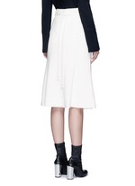 Back View -Click To Enlarge Belted double weave crepe skirt