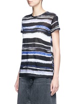 Front View -Click To Enlarge Stripe print tissue jersey cotton T-shirt
