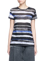 Main View -Click To Enlarge Stripe print tissue jersey cotton T-shirt