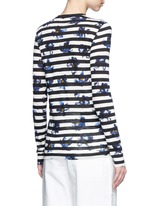 Back View -Click To Enlarge Floral stripe long sleeve cotton T-shirt