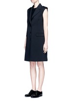 Front View -Click To Enlarge Virgin wool blend twill oversize sleeveless jacket
