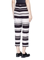 Back View -Click To Enlarge Stripe cropped silk pants