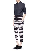 Figure View -Click To Enlarge Stripe cropped silk pants