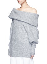 Detail View -Click To Enlarge 'Daze' foldover collar mohair blend sweater