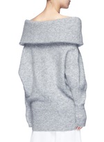 Back View -Click To Enlarge 'Daze' foldover collar mohair blend sweater
