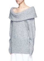 Front View -Click To Enlarge 'Daze' foldover collar mohair blend sweater