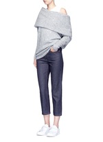 Figure View -Click To Enlarge 'Daze' foldover collar mohair blend sweater