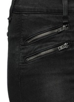 Detail View -Click To Enlarge High waist biker denim pants